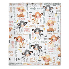 Livraison gratuite✈️Couverture personnalisée avec nom de veau marron noir