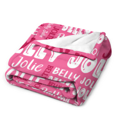 Personalized Customized Name Blanket - for Adult Kid Birthday Christmas Mothers Fathers Valentines Day Gift
