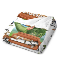 Personalized Custom Name Blankets -  Dinosaur World