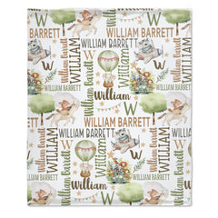Wildlife Adventure Name Custom Blanket