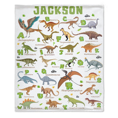 Cute Alphabet Dinosaur Blanket for Boys