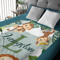 Personalized Baby Blankets for Boys Girls - Jungle Bulletin, Names of Our Friends
