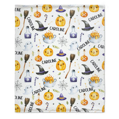 Personalized Halloween Baby Blanket, Custom Plush Halloween Blanket