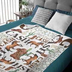 Personalized Western Cowboy Baby Blankets with Name for Boys