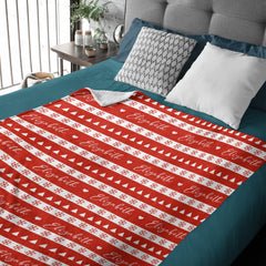 Personalized Christmas Reindeer Print Blanket - Christmas Gifts