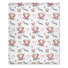 Cute Piggy Name Custom Blanket - Gifts for Kids