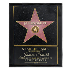 Star Of Fame, Best Mom, Best Dad Of The Year - Family Personalized Custom blanket - Birthday Gift For Mom And Dad