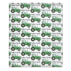 Farm Tractor Custom Name Blanket - Gifts for baby