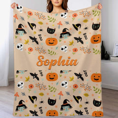 Personalized Custom Name Halloween Blanket