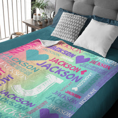 Ombre Color Personalized Blanket With Name