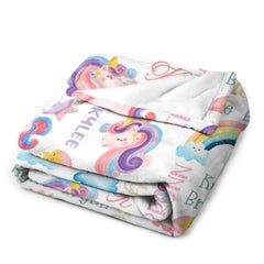 Rainbow Unicorn Baby Name Blanket