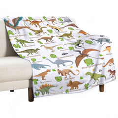 Cute Alphabet Dinosaur Blanket for Boys