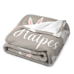 Livraison gratuite✈️Couverture personnalisée avec nom de lapin pour bébé fille