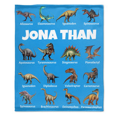 Personalized Fleece Unicorn Dinosaur Blanket for Kids