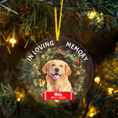 Photo personnalisée en mémoire aimante chien chat - cadeau commémoratif pour animaux de compagnie, cadeau de Noël - ornement acrylique personnalisé