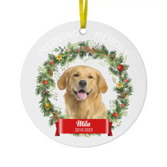 Photo personnalisée en mémoire aimante chien chat - cadeau commémoratif pour animaux de compagnie, cadeau de Noël - ornement acrylique personnalisé