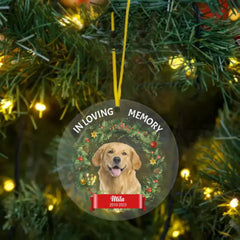 Photo personnalisée en mémoire aimante chien chat - cadeau commémoratif pour animaux de compagnie, cadeau de Noël - ornement acrylique personnalisé