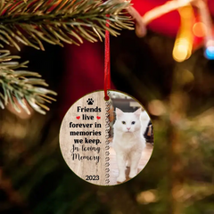 Ornement personnalisé de cercle de photo pour l’amant de chat de chien - cadeau commémoratif de Noël