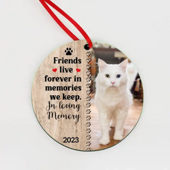 Ornement personnalisé de cercle de photo pour l’amant de chat de chien - cadeau commémoratif de Noël