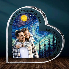 Plaque acrylique de fond artistique photo personnalisée - De notre premier baiser jusqu'à notre dernier souffle