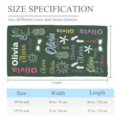 Serviette pour enfant avec nom personnalisé pour l'été et la plage