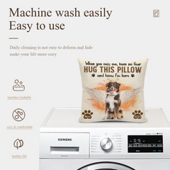 Oreiller photo personnalisé commémoratif - Je suis ici dans votre cœur - Cadeau de sympathie pour les propriétaires d’animaux de compagnie, les amoureux des animaux de compagnie