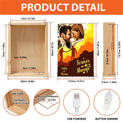 Photo personnalisée Love You - Boîte à lumière à cadre personnalisé pour couple