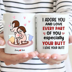 Je t'adore Mug personnalisé - Cadeau couple, Cadeau Saint Valentin