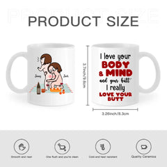 J’aime vraiment votre tasse personnalisée de fesses, cadeau drôle pour le couple
