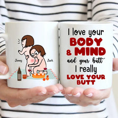 J’aime vraiment votre tasse personnalisée de fesses, cadeau drôle pour le couple