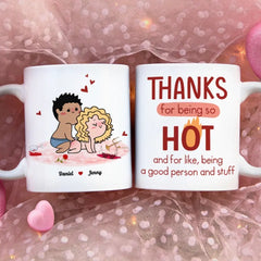 Merci d’être si chaud, cadeau de couple, tasse personnalisée, tasse de couple coquin