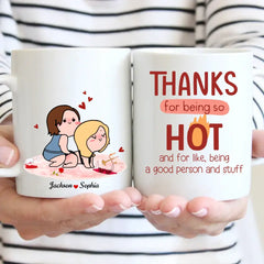 Merci d’être si chaud, cadeau de couple, tasse personnalisée, tasse de couple coquin