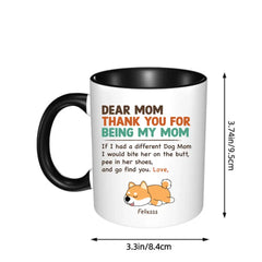 Bite On Butt, Tasse en céramique photo personnalisée personnalisée - Cadeau pour les amoureux des chiens