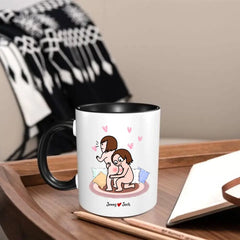 Mug coloré personnalisé Je t'aime - Cadeau couple, Cadeau Saint Valentin