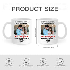 Tasse personnalisée – Photo personnalisée au cas où vous auriez besoin d'un petit rappel