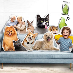 Oreiller photo personnalisé - Cadeau pour les amis, les amoureux, le mari, la femme et les amoureux des animaux de compagnie - Oreiller personnalisé de forme personnalisée