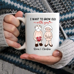 Tasse d’accent personnalisée - Je veux vieillir avec toi, cadeau d’anniversaire pour couple