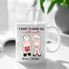 Tasse d’accent personnalisée - Je veux vieillir avec toi, cadeau d’anniversaire pour couple