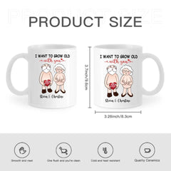 Tasse d’accent personnalisée - Je veux vieillir avec toi, cadeau d’anniversaire pour couple