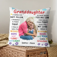 Cadeau personnalisé d’oreiller photo personnalisé pour petite-fille