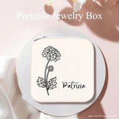 Boîte à bijoux personnalisée avec nom et mois de naissance - Cadeaux d'anniversaire pour femme, maman