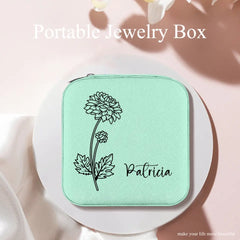 Boîte à bijoux personnalisée avec nom et mois de naissance - Cadeaux d'anniversaire pour femme, maman