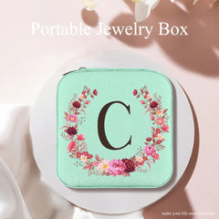 Étui à bijoux de voyage personnalisé avec initiale pour femme - Cadeau pour maman