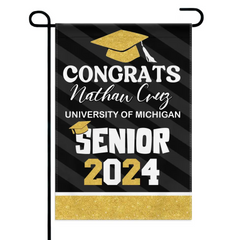 Personalized Graduation Garden Flag | Class of 2025 Senior Gift | Custom Name & School
