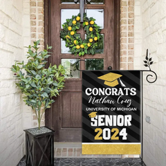 Personalized Graduation Garden Flag | Class of 2025 Senior Gift | Custom Name & School