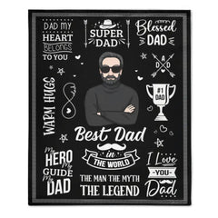 Couverture personnalisée avec photo - Meilleur papa du monde
