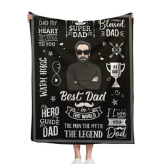 Couverture personnalisée avec photo - Meilleur papa du monde