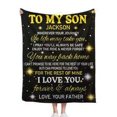 Couverture personnalisée à mon fils de maman ou papa, couverture cadeau personnalisée avec nom pour garçons