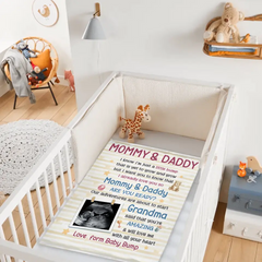Photo personnalisée Maman Papa Êtes-vous prêt - Couverture personnalisée personnalisée pour la famille - Cadeau de baby shower, Cadeau pour la première maman, premier papa