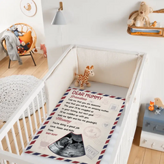 Photo personnalisée Je serai blotti dans votre ventre - Couverture personnalisée personnalisée pour la famille - Cadeau de baby shower, Cadeau pour la première maman